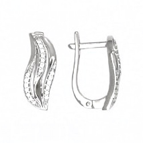 Серьги из серебра c фианитами 94020094 Серьги (Ag 925)
