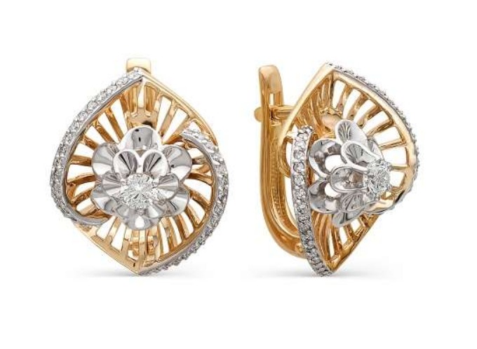 Серьги из золота c бриллиантами 2-105-378 Серьги (Au 585)