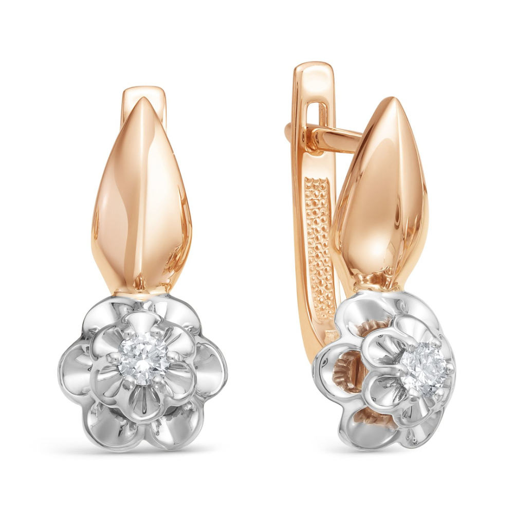 Серьги из золота c бриллиантами 114-210 Серьги (Au 585)