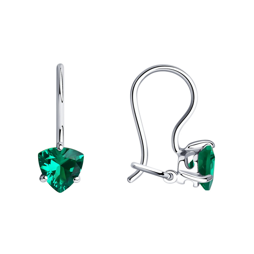Серьги детские из серебра с фианитами 94020580 Серьги (Ag 925)