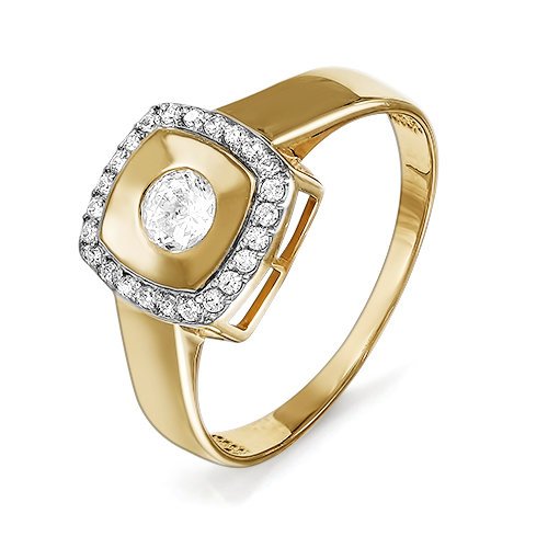Кольцо из золота с фианитами 115173 Кольцо (Au 585)