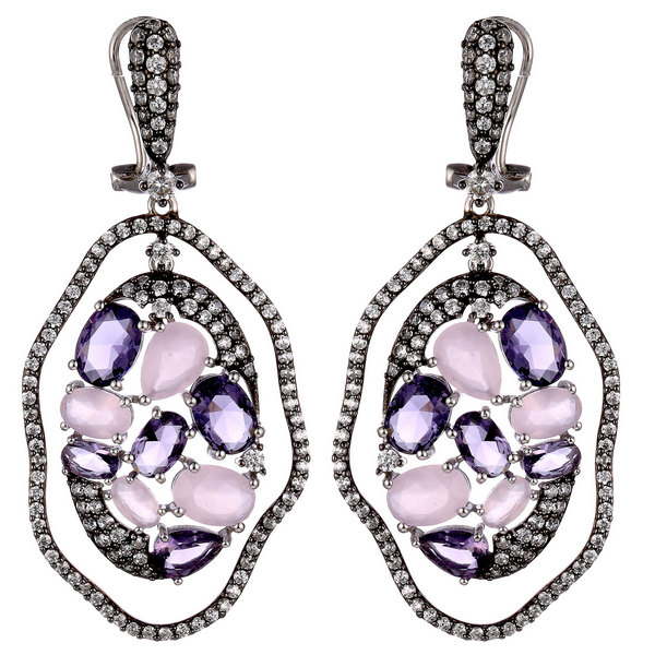Серьги из серебра с синтетическими вставками 3670009187705 Серьги (Ag 925)