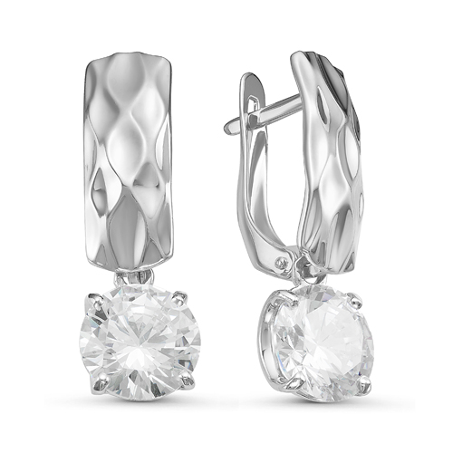 Серьги из серебра с фианитами  с126741 Серьги (Ag 925)