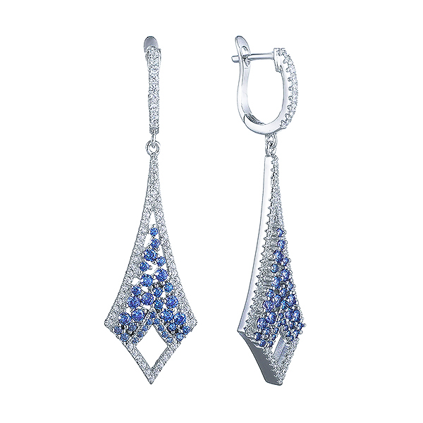 Серьги из серебра с кубическим цирконием 2860016066506 Серьги (Ag 925)