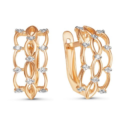 Серьги из золота с фианитами 125721 Серьги (Au 585)