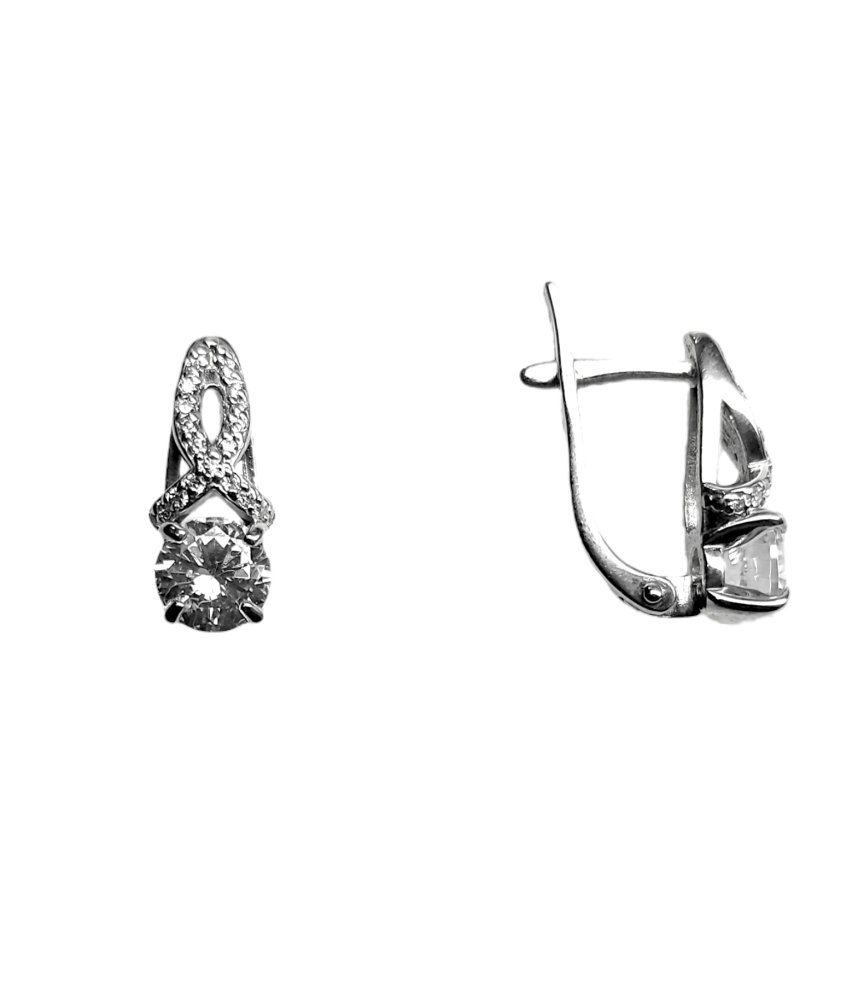 Серьги из серебра с горным хрусталем 00255-231 Серьги (Ag 925)