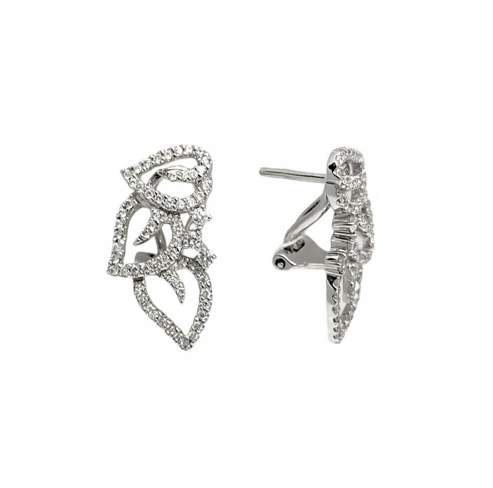 Серьги из белого золота c бриллиантами E2000-1DWN Серьги (Au 585)
