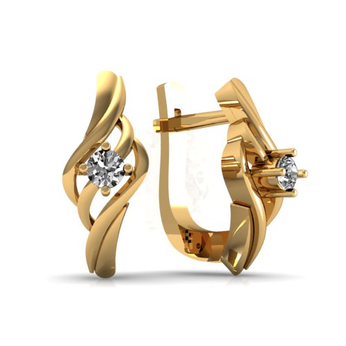 Серьги из золота c бриллиантами 1020689 Серьги (Au 585)
