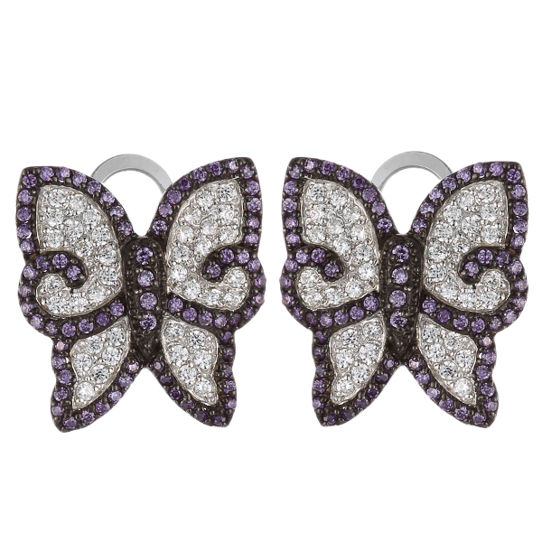 Серьги из серебра с кубическим цирконием 2260004018104 Серьги (Ag 925)