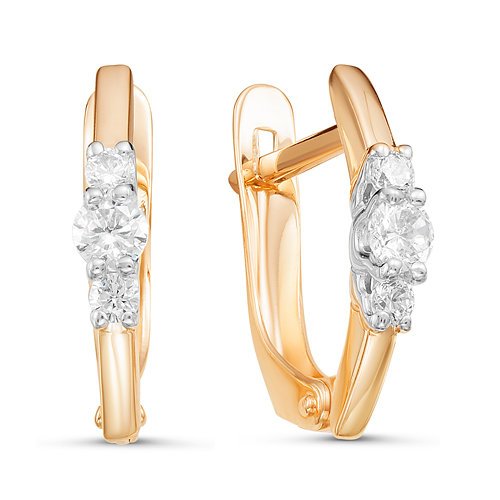 Серьги из золота с фианитами 126267 Серьги (Au 585)