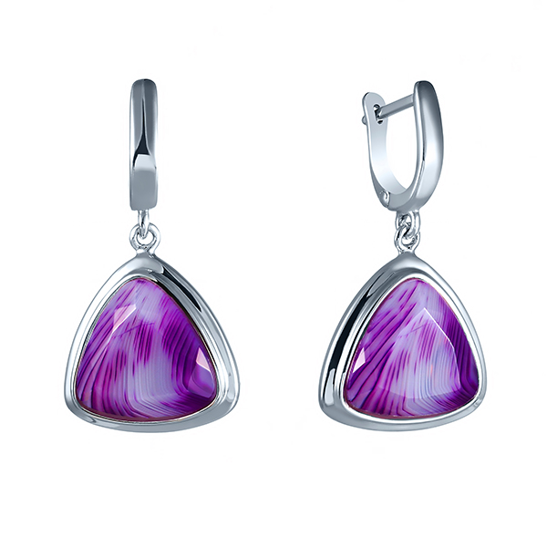 Серьги из серебра с агатом 5590008211601 Серьги (Ag 925)