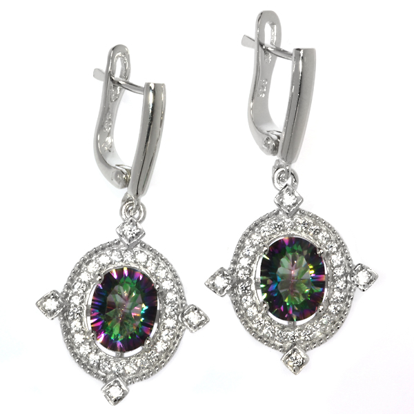 Серьги из серебра с топазами 2830005044401 Серьги (Ag 925)