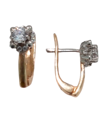 Серьги из золота с кубическим цирконием 60058 Серьги (Au 585)
