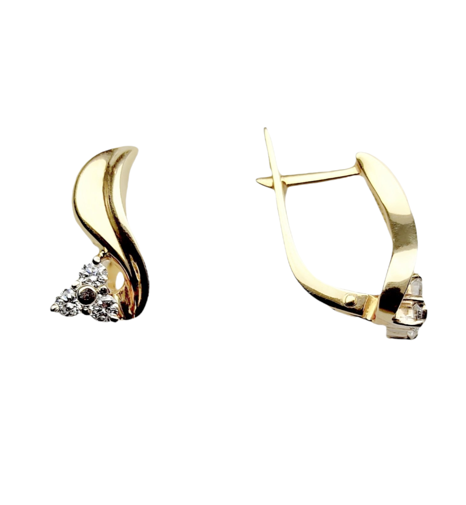Серьги из золота c бриллиантами 59159 Серьги (Au 585)