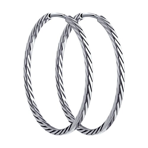 Серьги из серебра конго с алмазной гранью 94140022 Серьги (Ag 925)