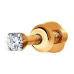 Одиночная серьга из золота с бриллиантом 1170005 №23 547 Серьга (Au 585)