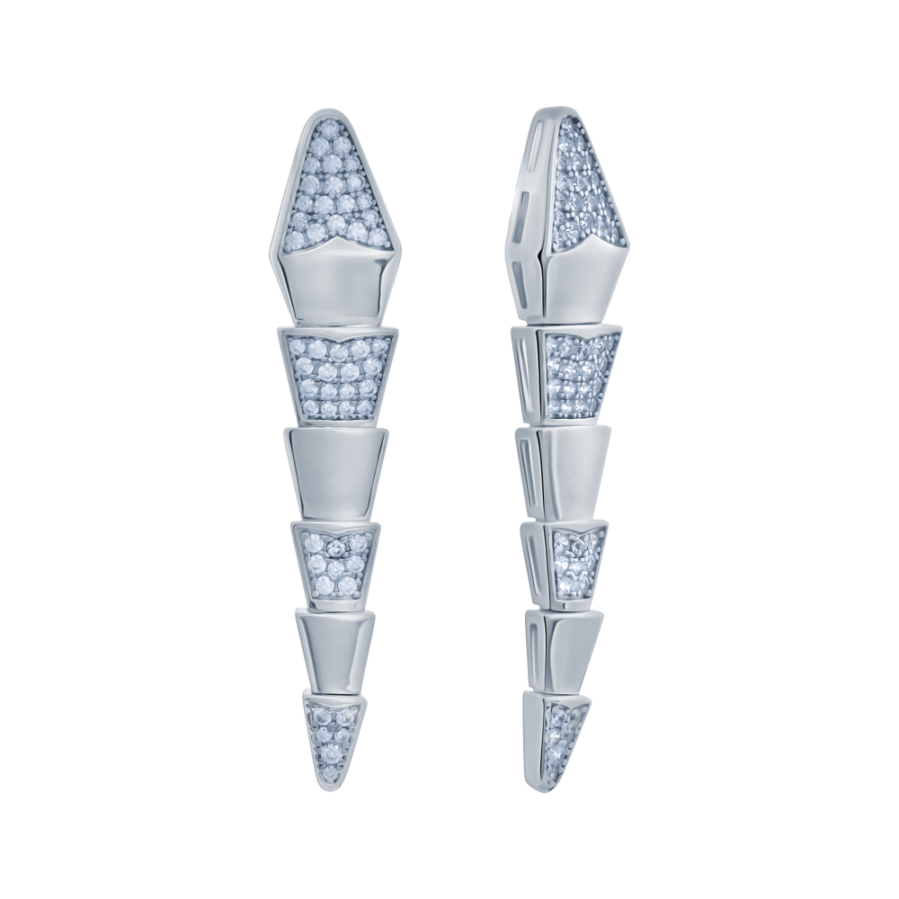 Серьги из серебра с кубическим цирконием SE37272_SR_WG Серьги (Ag 925)