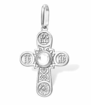 Крест из серебра с фианитом 41801344с Крест (Ag 925)