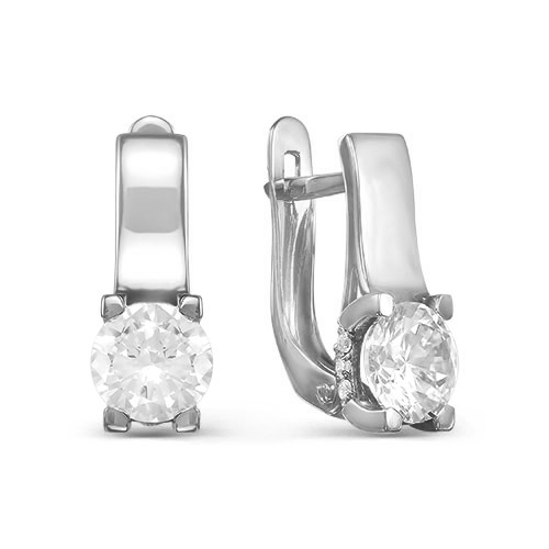 Серьги из серебра c фианитами с124463 Серьги (Ag 925)