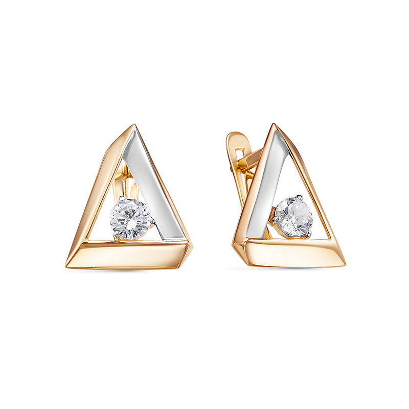 Серьги из золота с фианитами 1200682 Серьги (Au 585)