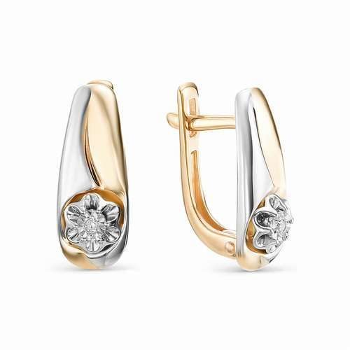 Серьги из золота c бриллиантами 22627-100 Серьги (Au 585)