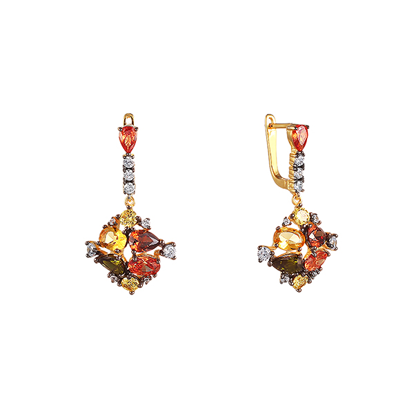 Серьги из серебра с кубическим цирконием 1220004005903 Серьги (Ag 925)