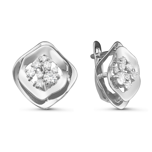 Серьги из серебра с фианитами  с126701 Серьги (Ag 925)