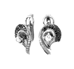 Серьги из белого золота c бриллиантами Зс-561 Серьги (Au 585)