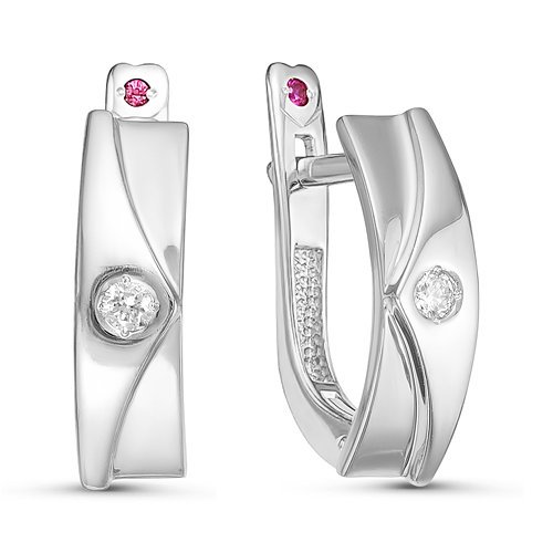 Серьги из белого золота c бриллиантами БР120995б Серьги (Au 585)