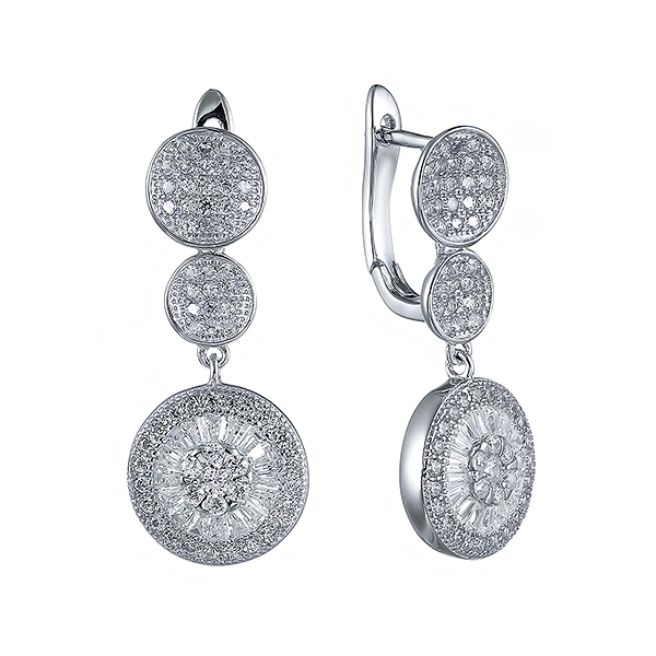 Серьги из серебра  с куб.цирконием 100018002501 Серьги (Ag 925)