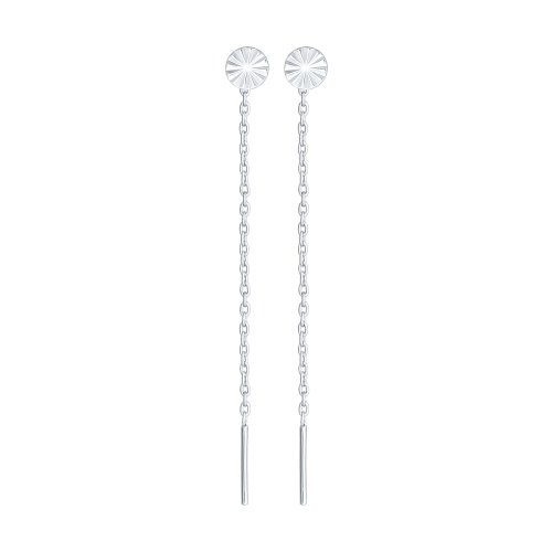 Серьги из серебра с алмазной гранью 94021806 Серьги (Ag 925)