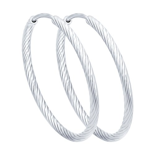 Серьги из серебра с алмазной гранью 94140007 Серьги (Ag 925)