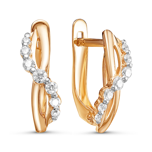 Серьги из золота с фианитами 124850 Серьги (Au 585)