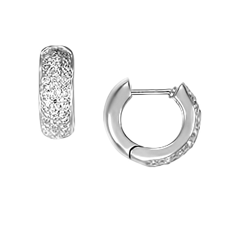 Серьги из белого золота с цирконом E405-Z-ERB0861 Серьги (Au 585)