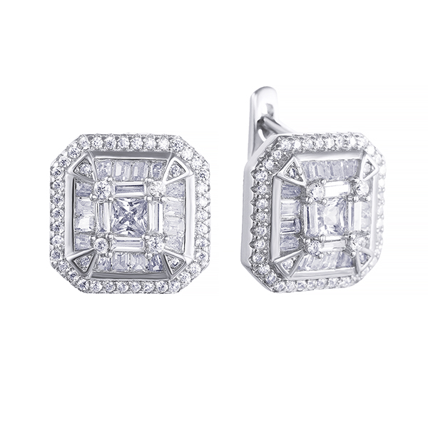 Серьги из серебра с кубическим цирконием 2340004140713 Серьги (Ag 925)