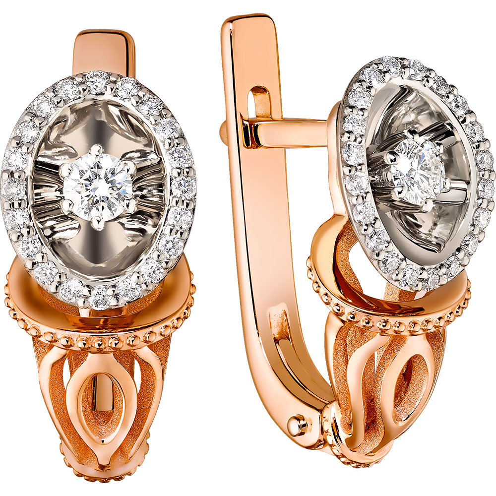 Серьги из золота с бриллиантами Зс-2645 Серьги (Au 585)