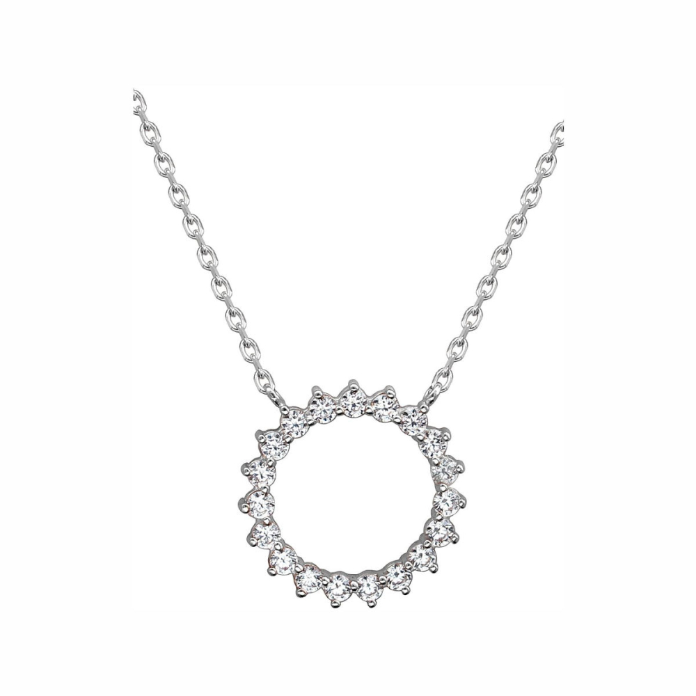 Колье из белого золота с фианитами 01Л121665 Колье (Au 585)