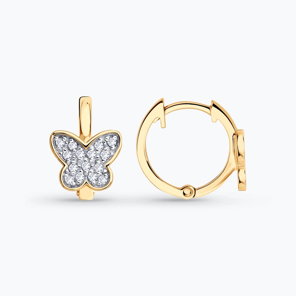 Серьги из золота с фианитами 0200652 Серьги (Au 585)