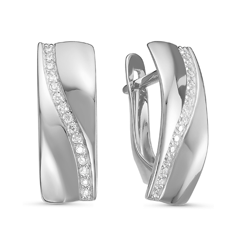Серьги из серебра с фианитами  с127026 Серьги (Ag 925)