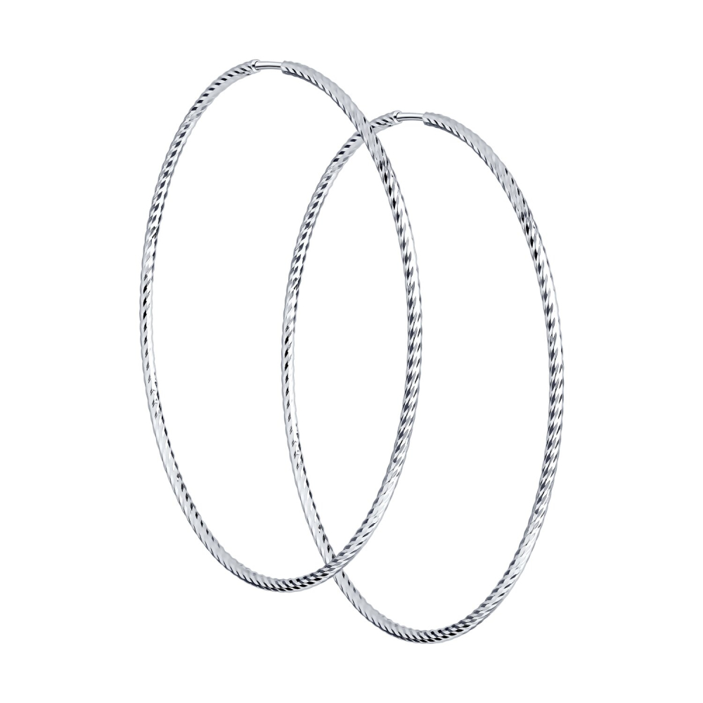 Серьги конго из серебра 94140020 Серьги (Ag 925)