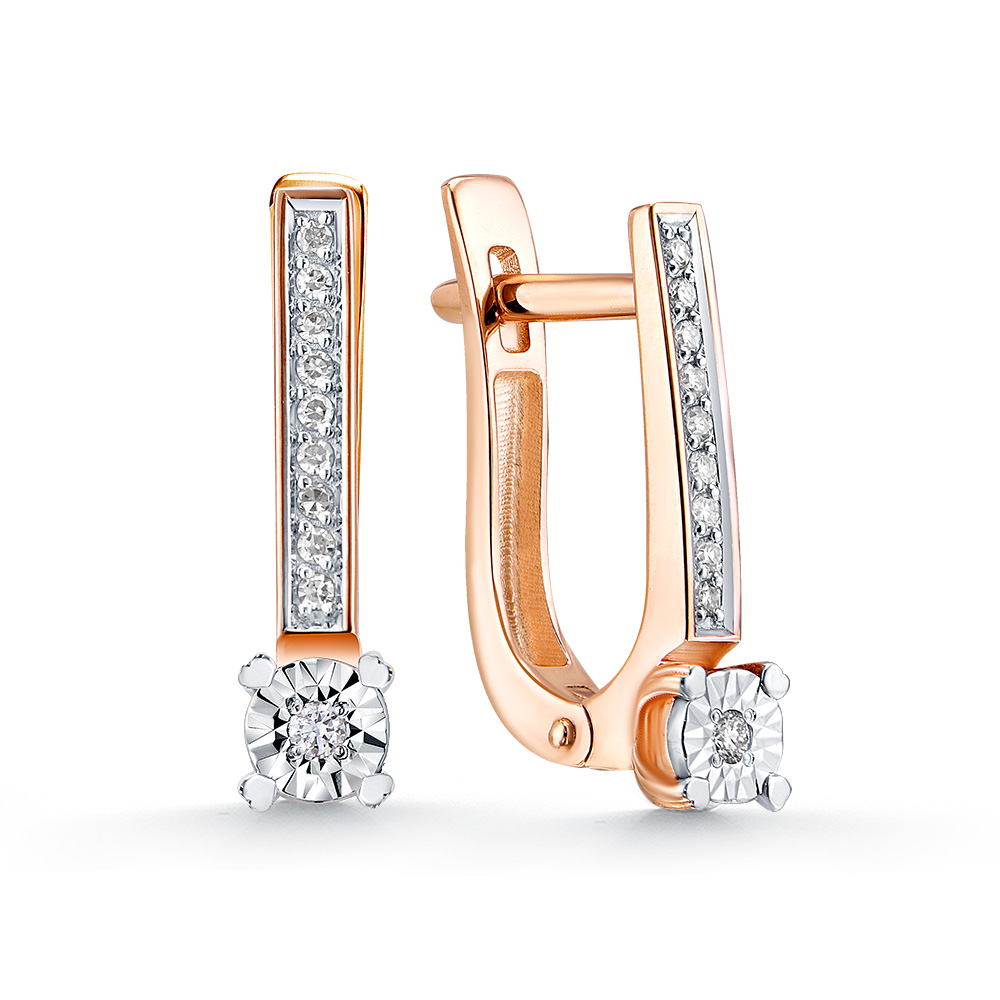 Серьги из золота с бриллиантами 264-212-150 Серьги (Au 585)
