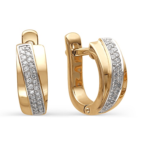 Серьги из золота c бриллиантами 1020330 Серьги (Au 585)