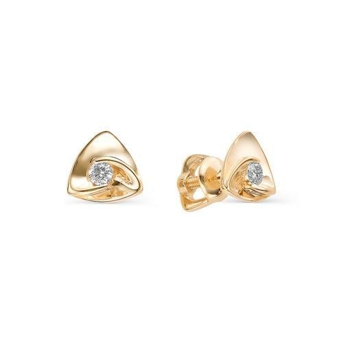 Серьги из золота с драгоценными вставками 22255-100 Серьги пусеты (Au 585)