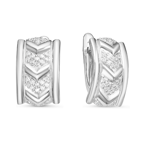 Серьги из серебра с фианитами  с126044 Серьги (Ag 925)