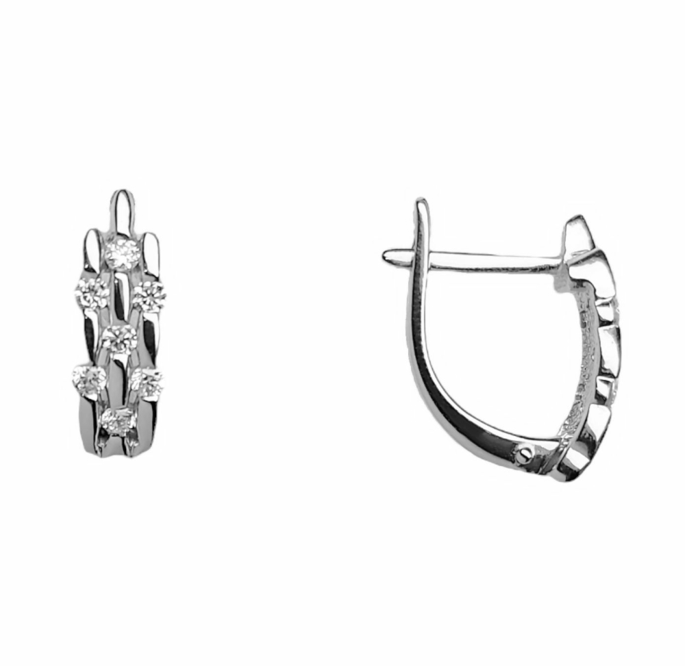 Серьги из белого золота c бриллиантами 1020194 Серьги (Au 585)