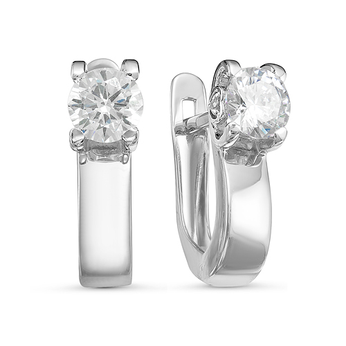 Серьги из серебра с фианитами  с124477 Серьги (Ag 925)