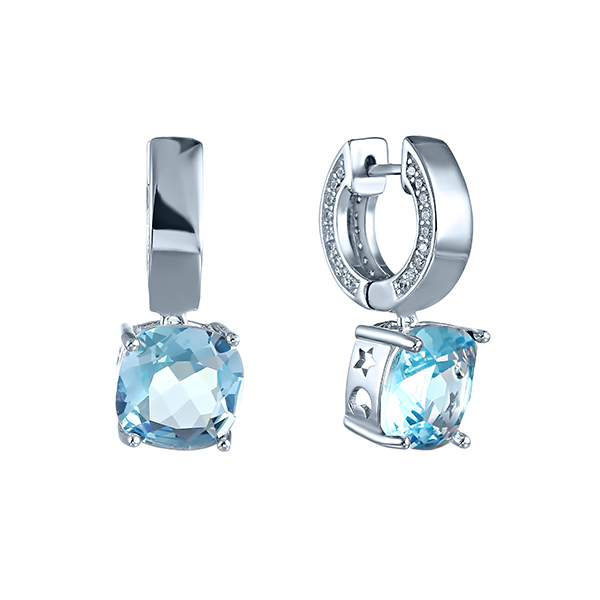 Серьги длинные из серебра с кубическим цирконием 1220004004203 Серьги (Ag 925)