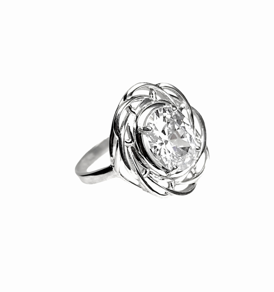 Кольцо из серебра с горным хрусталем 00346-131 Кольцо (Ag 925)