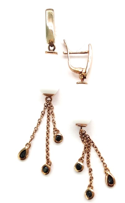 Серьги из серебра с агатами SE0065 Серьги (Ag 925)