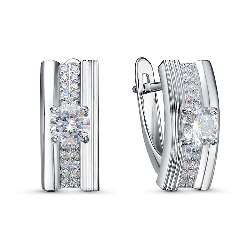 Серьги из серебра с фианитами  с1200996 Серьги (Ag 925)